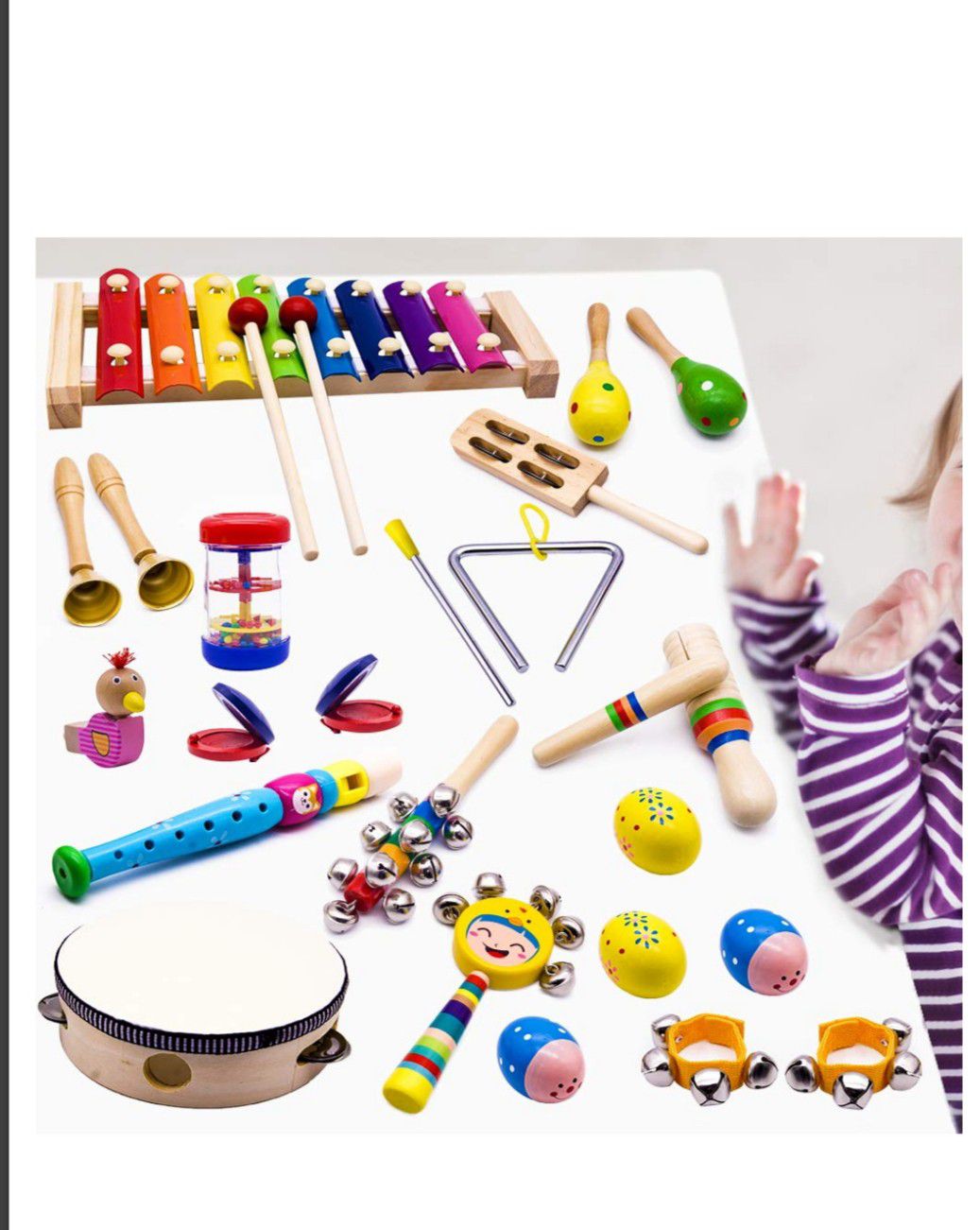 TOYS Kids Musical Instruments, 15 Types 22pcs Wood Percussion Xylophone Toys for Boys and Girls . Great gift for kids toys opened