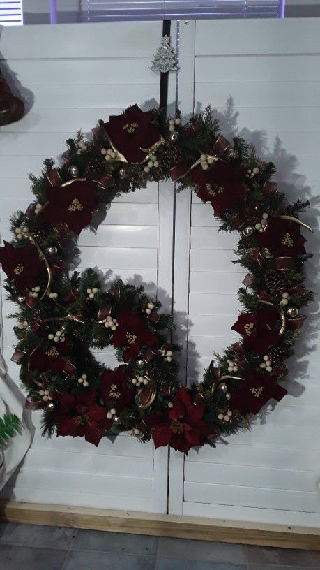 CRISTMAS WREATH  FOR BUSINESS OR HOME  38" W.X 42" L.