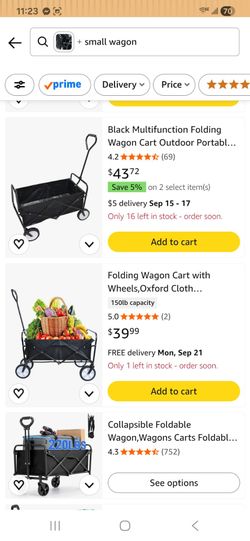 Small Folding Wagon Cart with Wheels