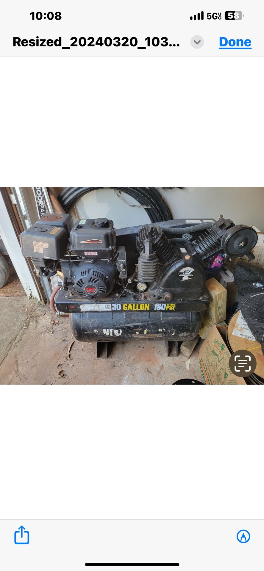 30 Gallon 180 Psi Compressor