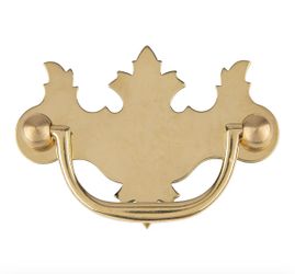 6 Pieces Polished Brass Drawer Bail Pull Handle | Centers: 3" | Antique Cabinet, Vintage Cupboard, Old Desk Reproduction Hardware6 Pieces 