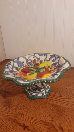 Fitz And Floyd Classic Fruit Cake Plate Stand