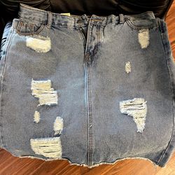 Denim Trendy Holy Skirt 