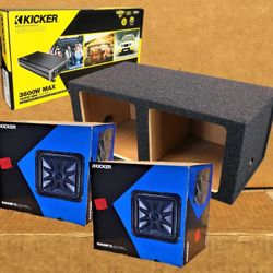 Kicker 15" Dual Voice Coil Subwoofer System Solo-Baric L7 Ported Box 4000 Watts Package 🚨 Payment Options 