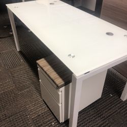 Glass Desk 66 By 30 With File 