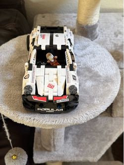 White LEGO Technic Sports Car with Wizard Minifigure – Fun Display Model