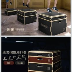 Stackable Wood  Plyo Boxes Non-Slip NEW