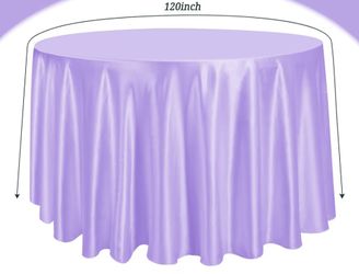 Satin Purple Table Cloth 120” Round