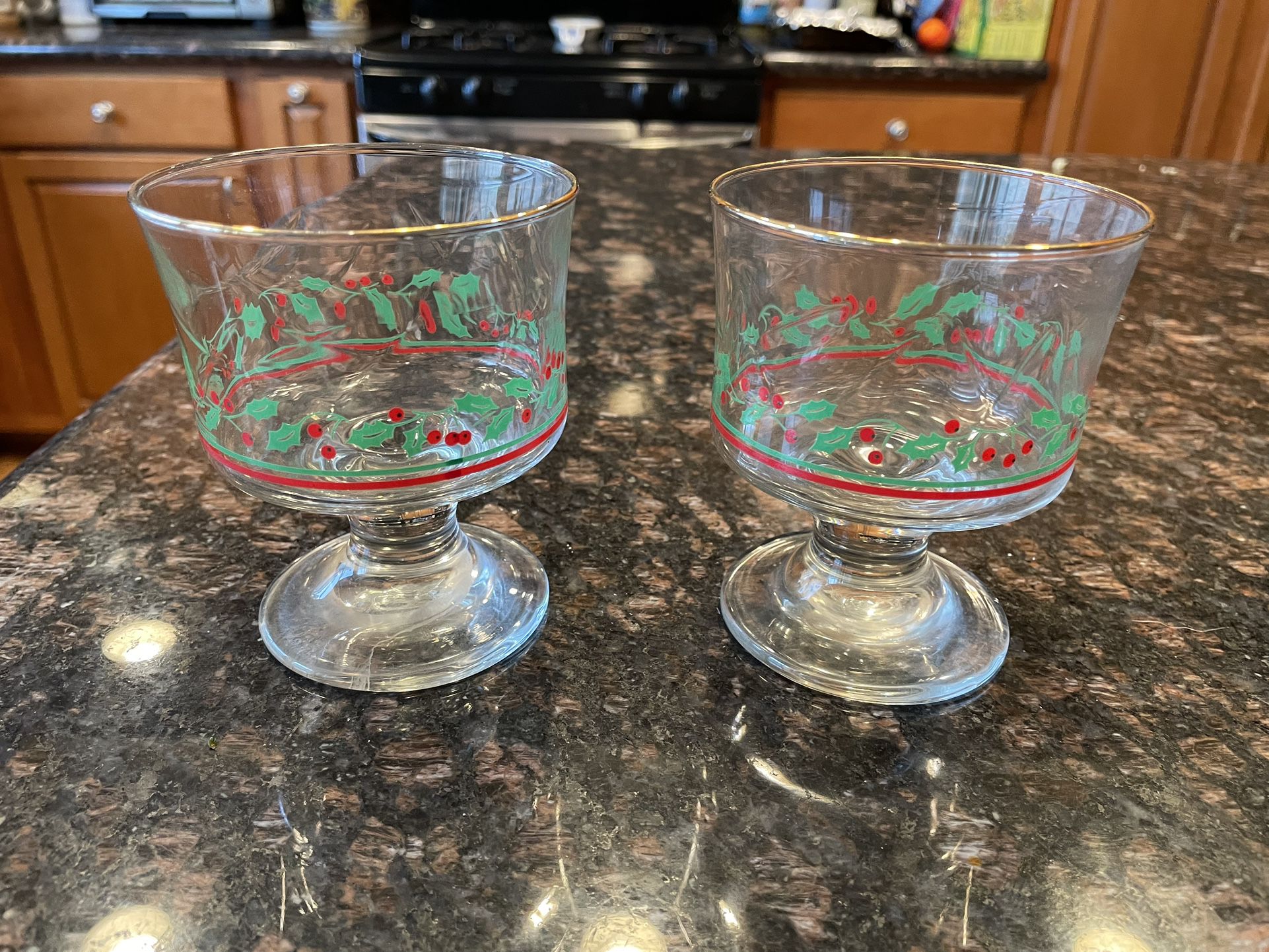 Vintage Christmas Glassware Glasses Cups Tumbler