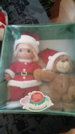Precious moments doll w bear 15 firm