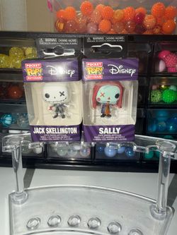 Jack and sally funko keychains