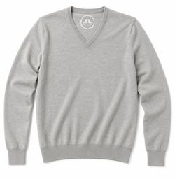 J.Lindeberg Bridge Project Fine Merino Wool V-Neck Sweater Gray Men’s Large NEW