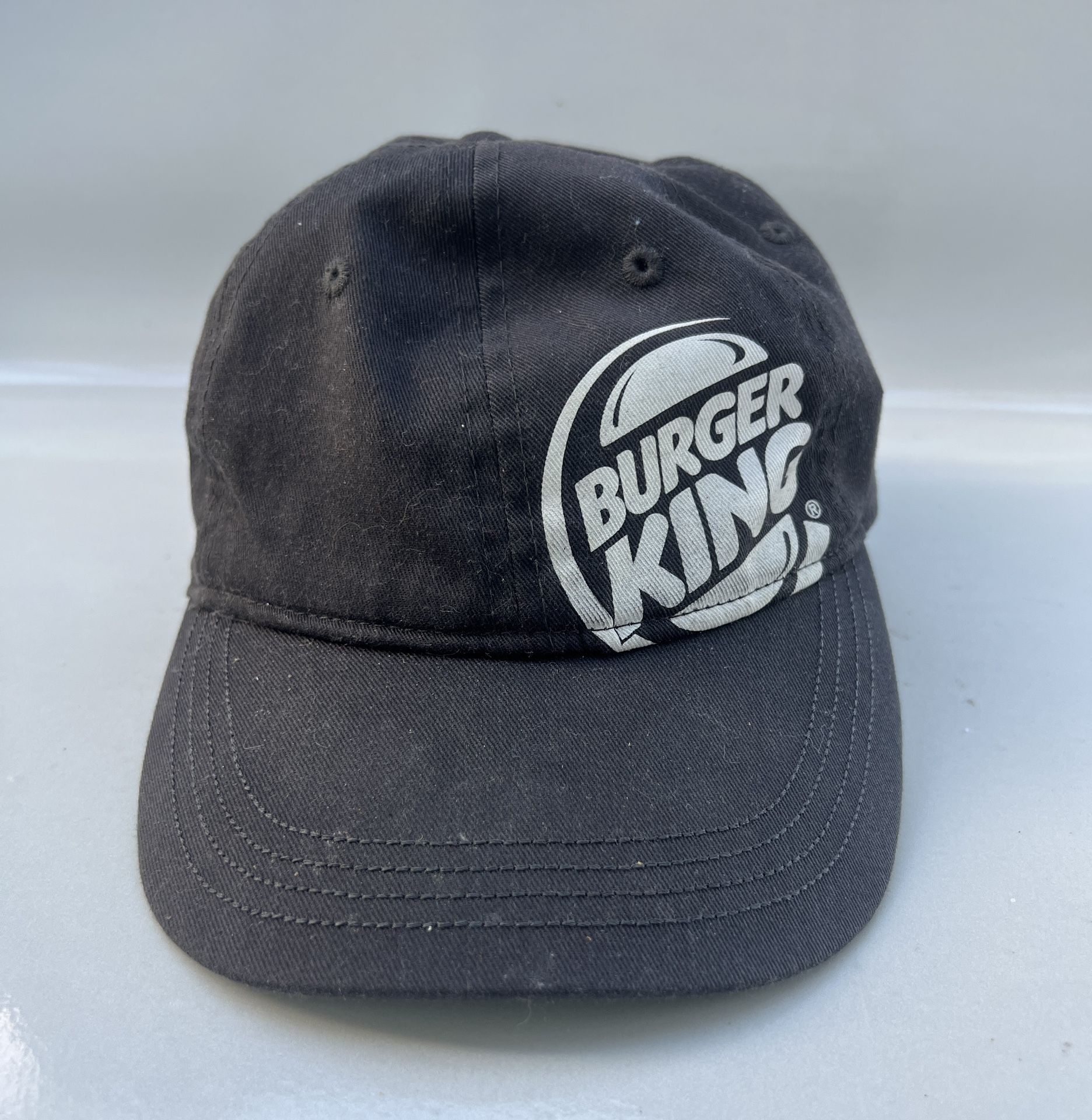 Burger King Employee Uniform Crew Black Cap Hat Adjustable Restaurant Graphic