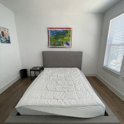 Queen Bed Frame + Mattress And Comforter