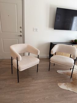 Accent Chair Studio McGee Rosemead Metal Frame and Rounded