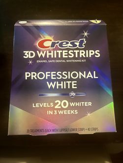 Crest 3D Whitening Strips Level 20 Whiter, 20 Treatments, New - Factory Sealed