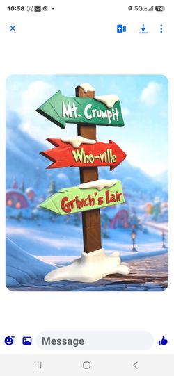 Grinch Christmas Directional Sign Decoration