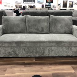 New Gray Corduroy Sofa Sleeper Couch 