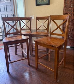 4 Wood Counter Height Stools