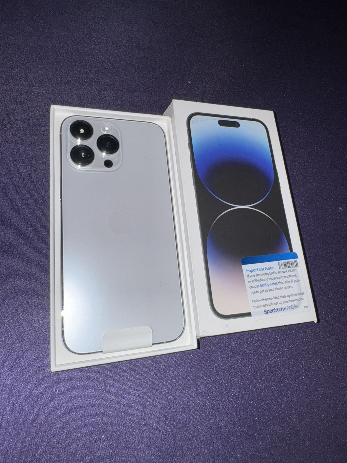 iPhone 14 Pro Max - 128gb SPECTRUM LOCKED - OPEN BOX - BRAND NEW - NEVER ACTIVATED