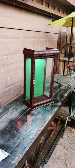 Display Case 2 And 1/2 Ft Tall 10 And 1/2 In Wide Nothing Wrong With It LED Lighting $50