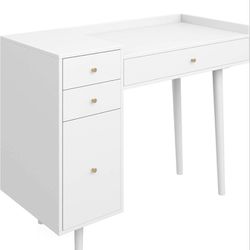 Nathan James Daisy Vanity Dressing Table or Makeup Desk with 4-Drawers 

