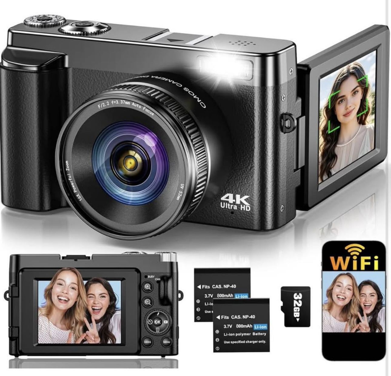 Brand new 4K Digital Camera for Photography Autofocus