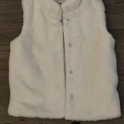 Girl Fluffy white vest size small