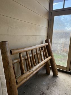 Handcrafted Queen Size Log Frame