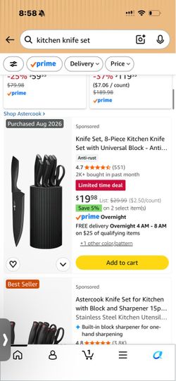 Unopened knife set