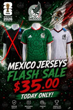 Mexico jerseys Flash sale today only! Green and white only!