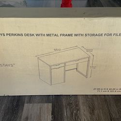 Brand New Desk in Box – Modern Wood & Metal Office Desk w/ Drawers