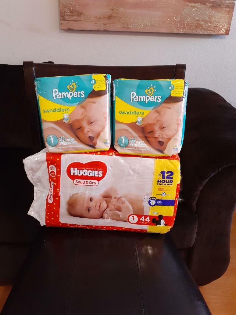 Size 1 huggies and pampers