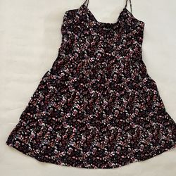 Express Floral Mini Dress - Black with Blue and Red Floral  Size M 