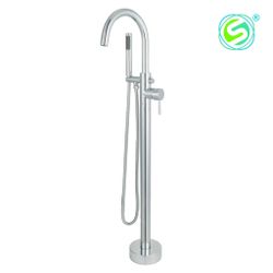 Bathtub Faucet - Freestanding Floor Mounted - Polished Chrome