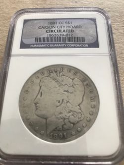 1891CC Morgan Silver Dollar NGC Graded