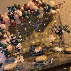  Rose Gold Party Set Up 