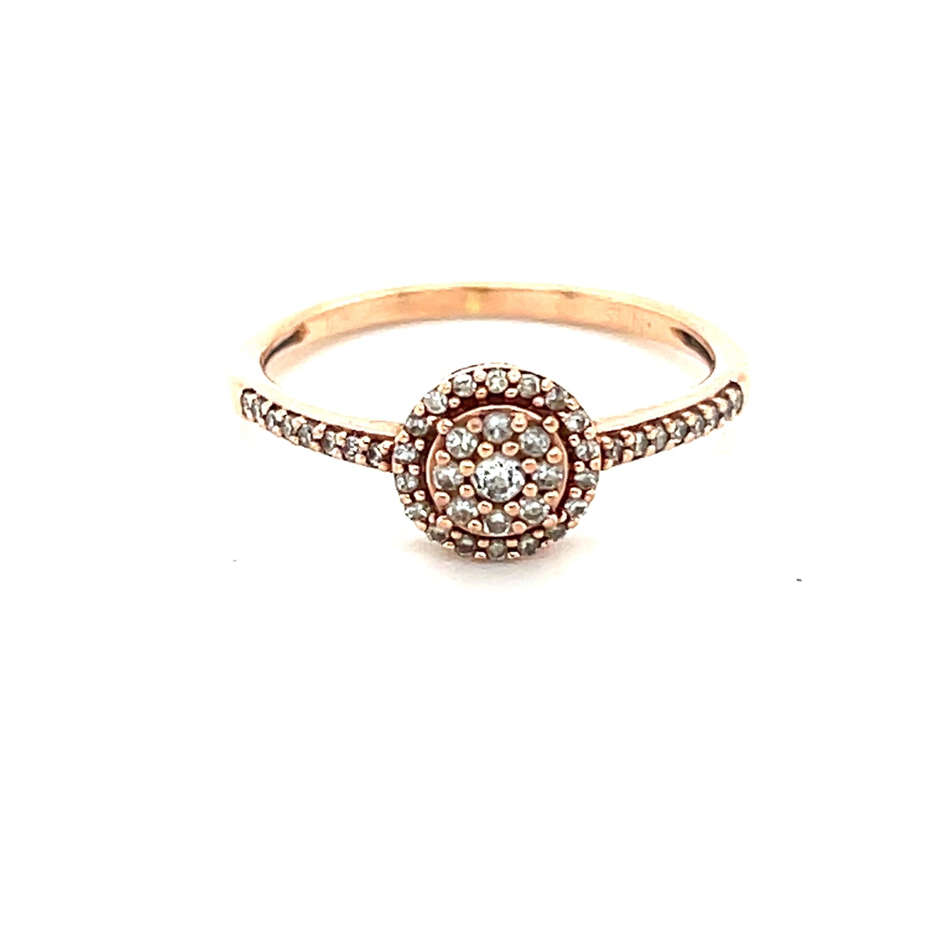 Elegant 10K Rose Gold Diamond Ring