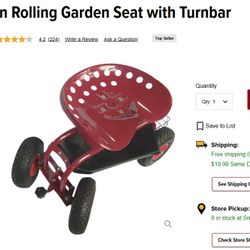 Northern Tool Rolling Garden Seat (Red) 