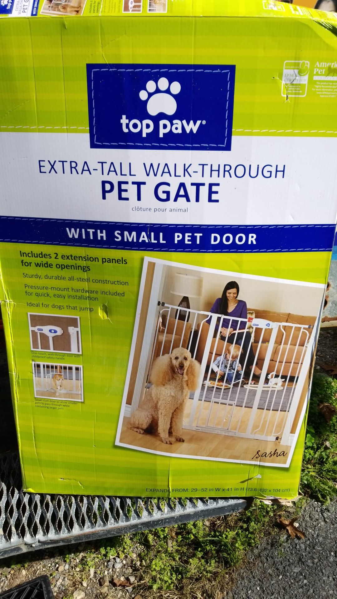 EXTRA TALL WALK THRU PET GATE