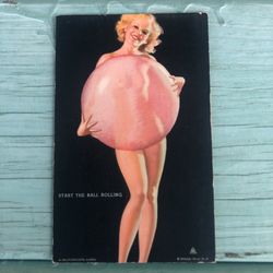Rare Vintage/Antique Risqué Pin Up Girl 1940s Card/Postcard GC 3.5 x 5.5