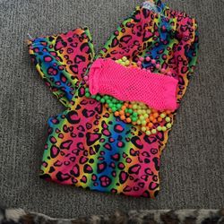 80s Theme Accessories With Cheetah Print Leggings 