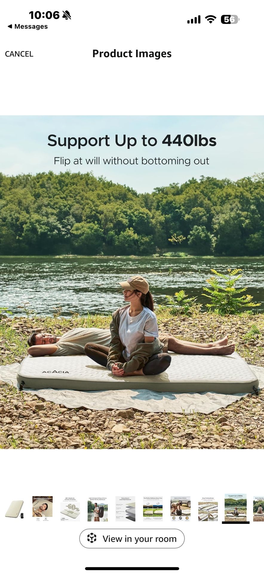 thumbnail image 2 of Sleeping Pad For Camping ACACIA 4.3" Thick Self Inflating Sleeping Pad With Foam | Innovative Y-Shaped Telescopic Structure | Ultraportable Camping Mattress | Outdoor Compact Air Mat For Tent Car | Single Sleeping Mat 2 of 11