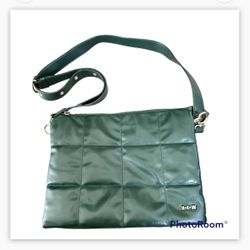 House Of Want Vegan Green Quilted Shoulder Bag 