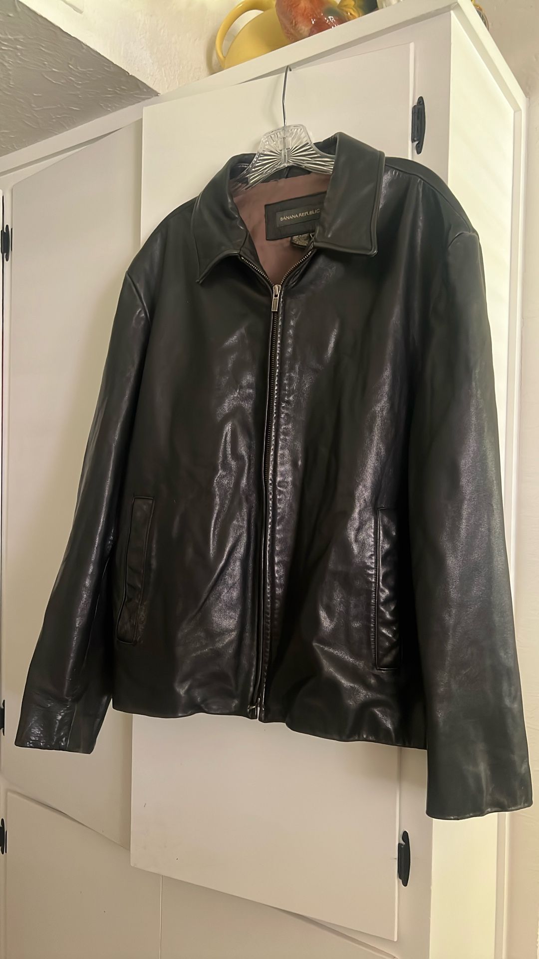 Men’s leather jacket, banana republic