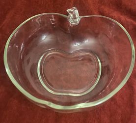 Vintage, clear, apples shaped bowl