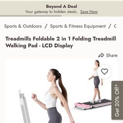 Home Fitness 2 In 1 Folding Treadmill