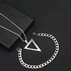 Stainless Steel Necklace And Bracelet 