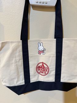 Large Navy Blue Trader Joe’s tote with Miffy design