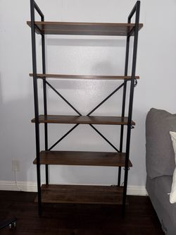 5-Tier Bookshelf with Built-In Lighting